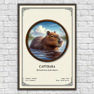 Affiche Série de zoologie du capybara