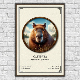 Affiche Série de zoologie du capybara