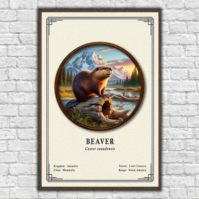 Affiche Série de zoologie du castor (Créateur téléchargé)