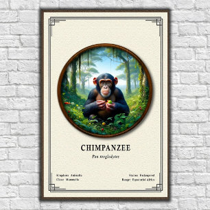 Affiche Série de zoologie du chimpanzé