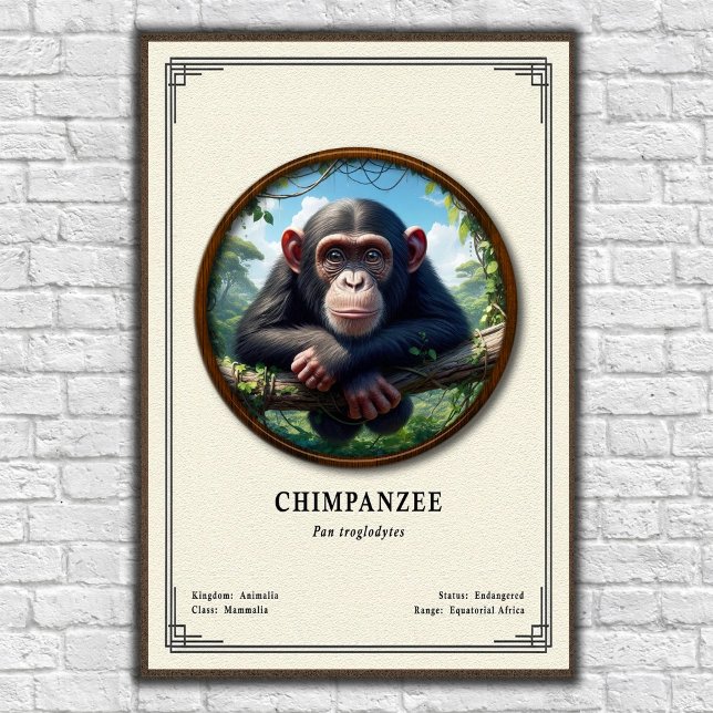 Affiche Série de zoologie du chimpanzé (Créateur téléchargé)