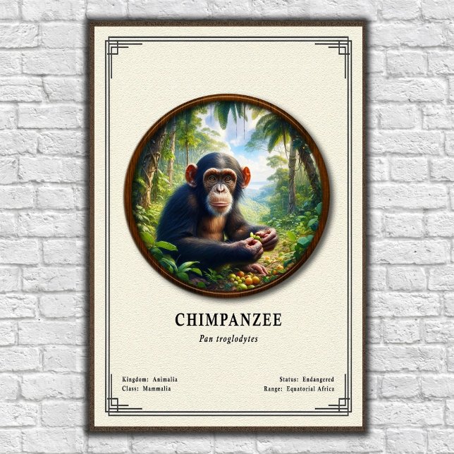 Affiche Série de zoologie du chimpanzé (Créateur téléchargé)