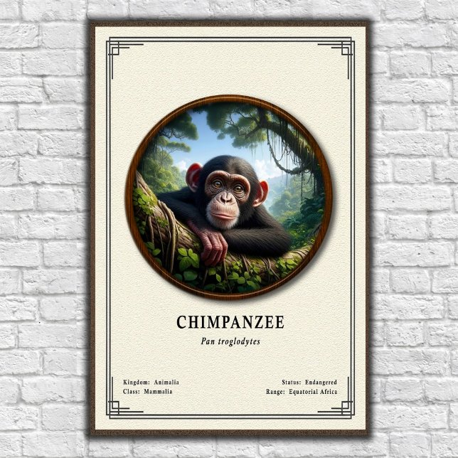 Affiche Série de zoologie du chimpanzé (Créateur téléchargé)