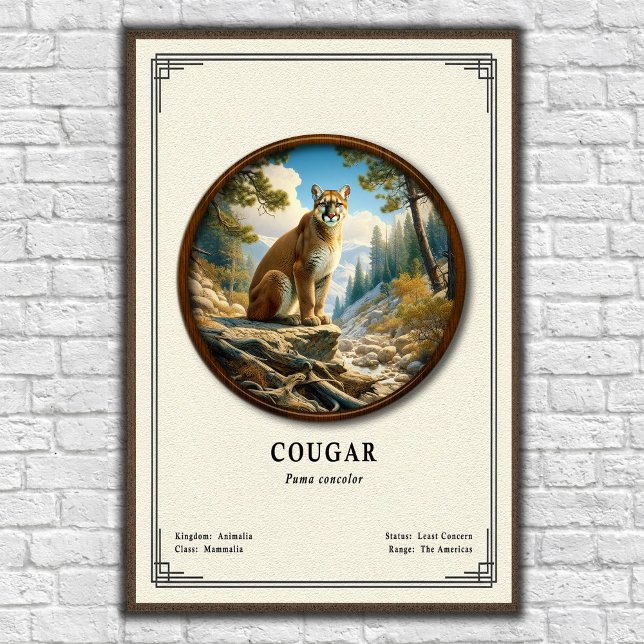 Affiche Série de zoologie du couguar (Créateur téléchargé)