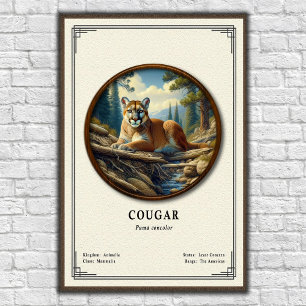 Affiche Série de zoologie du couguar