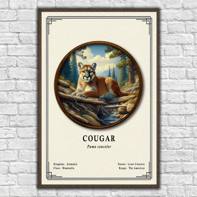 Affiche Série de zoologie du couguar (Créateur téléchargé)