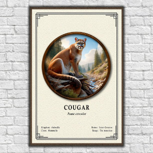 Affiche Série de zoologie du couguar