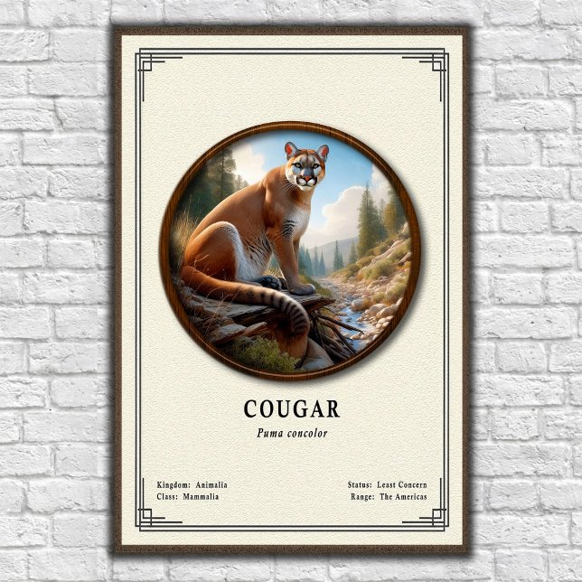 Affiche Série de zoologie du couguar (Créateur téléchargé)
