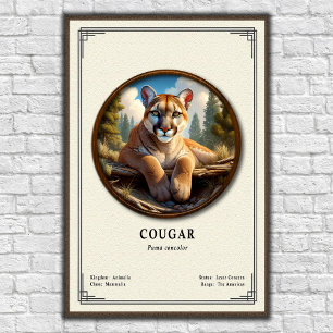 Affiche Série de zoologie du couguar