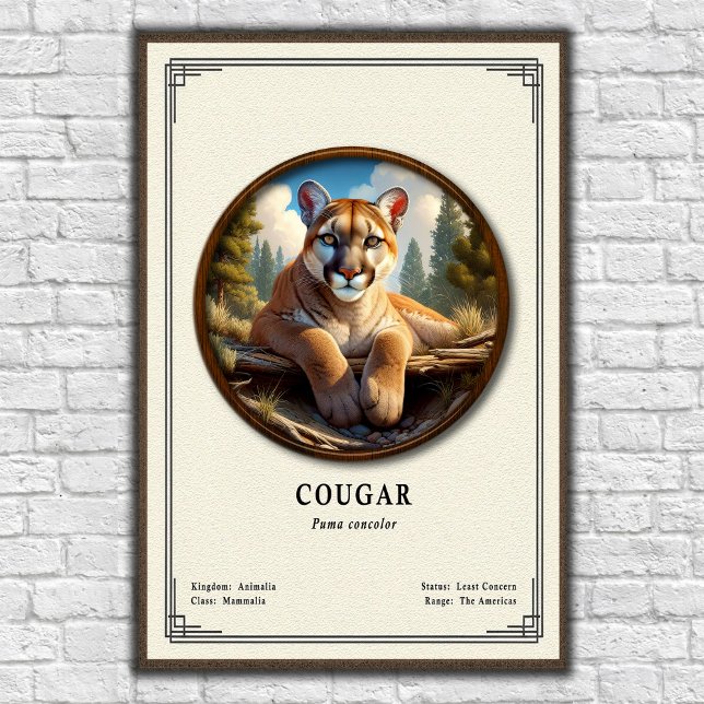Affiche Série de zoologie du couguar (Créateur téléchargé)
