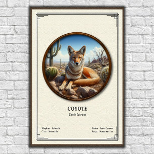 Affiche Série de zoologie du coyote