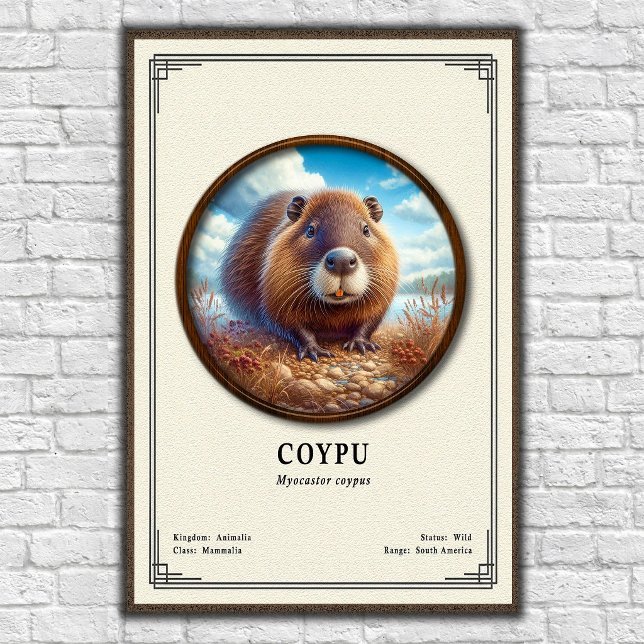 Affiche Série de zoologie du Coypu (Créateur téléchargé)
