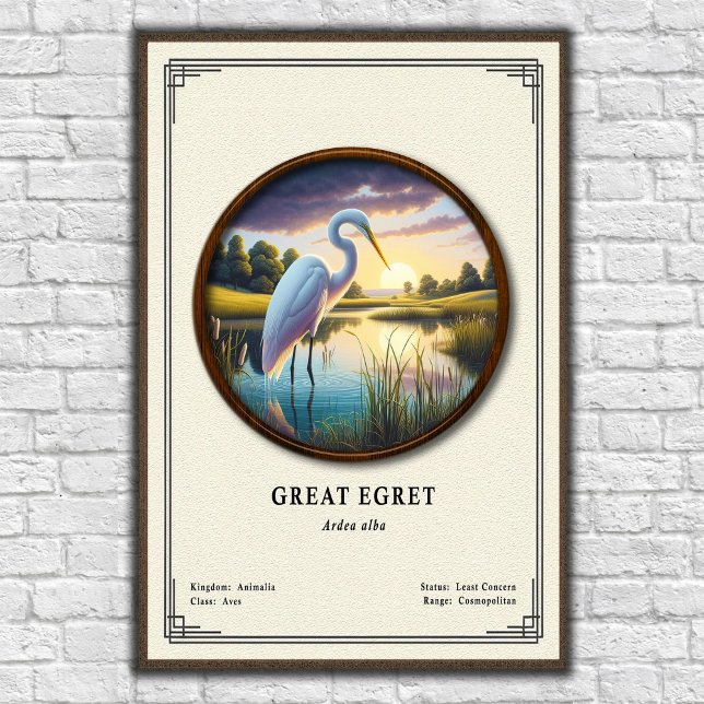 Affiche Série de zoologie du Grand Héron (Créateur téléchargé)