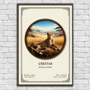 Affiche Série de zoologie du guépard