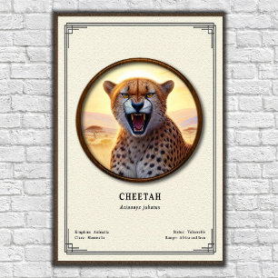 Affiche Série de zoologie du guépard
