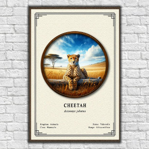 Affiche Série de zoologie du guépard
