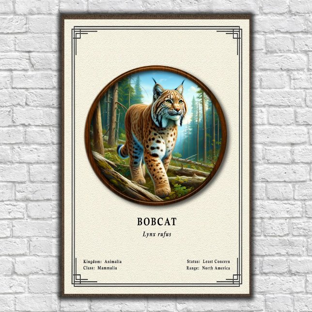 Affiche Série de zoologie du Lynx roux (Créateur téléchargé)