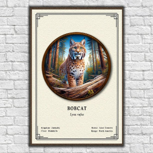 Affiche Série de zoologie du Lynx roux