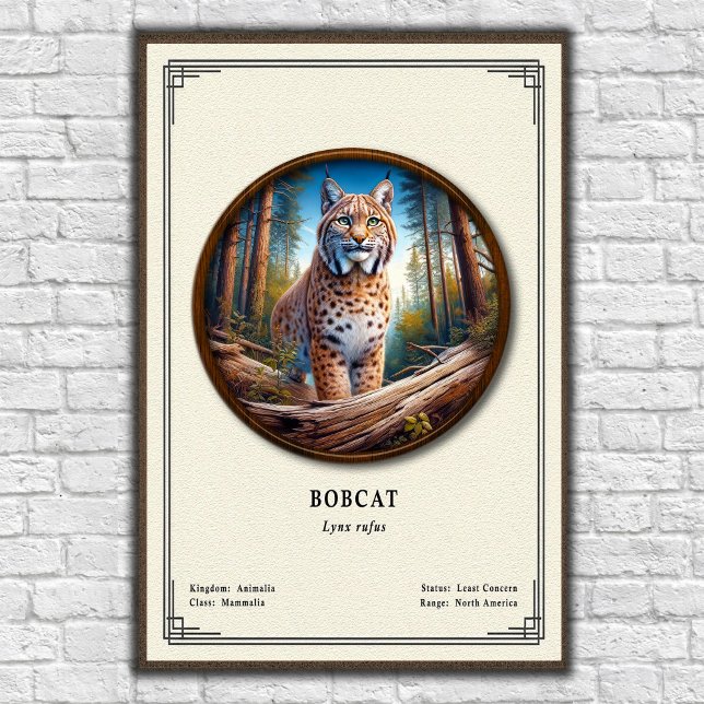 Affiche Série de zoologie du Lynx roux (Créateur téléchargé)
