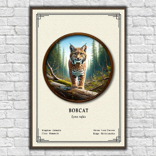 Affiche Série de zoologie du Lynx roux