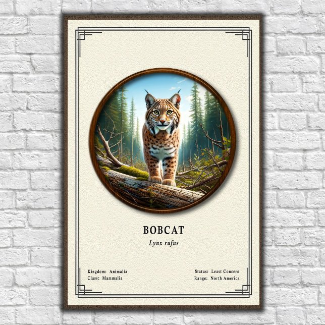 Affiche Série de zoologie du Lynx roux (Créateur téléchargé)