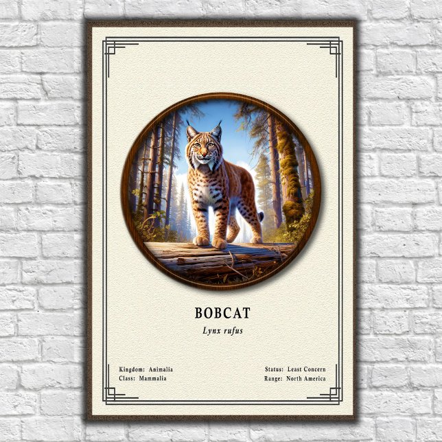 Affiche Série de zoologie du Lynx roux (Créateur téléchargé)