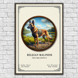 Affiche Série de zoologie du Malinois belge