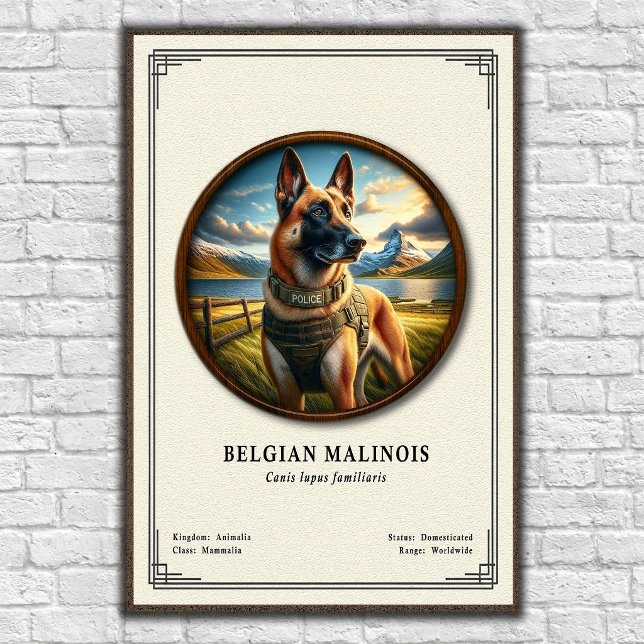 Affiche Série de zoologie du Malinois belge (Créateur téléchargé)