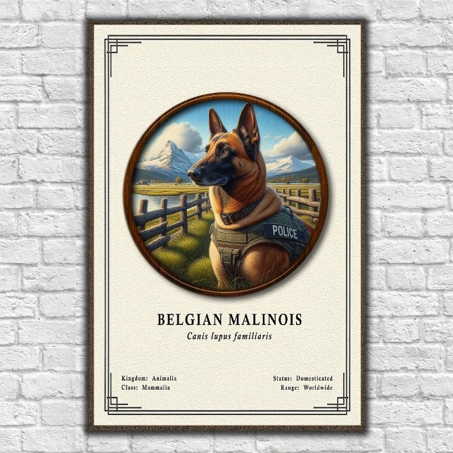 Affiche Série de zoologie du Malinois belge (Créateur téléchargé)