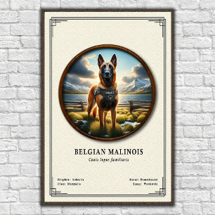 Affiche Série de zoologie du Malinois belge
