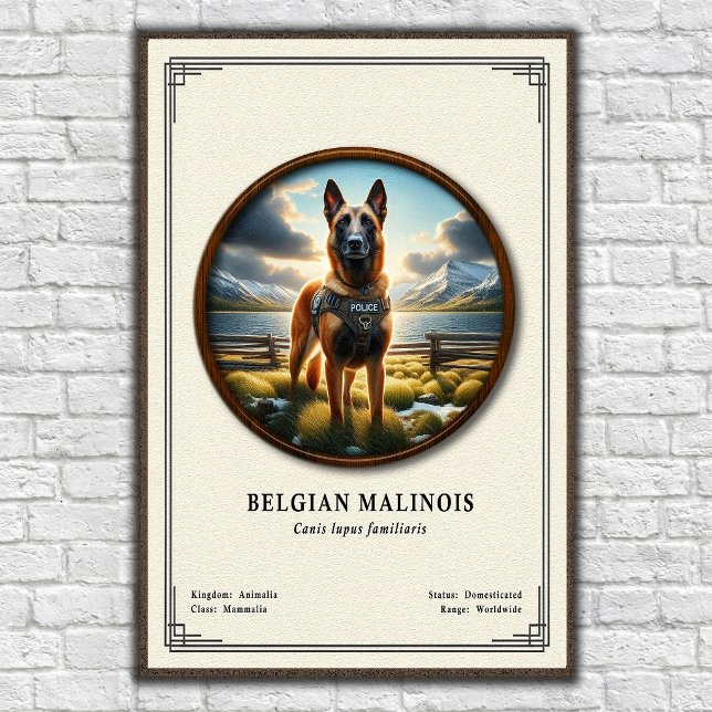 Affiche Série de zoologie du Malinois belge (Créateur téléchargé)