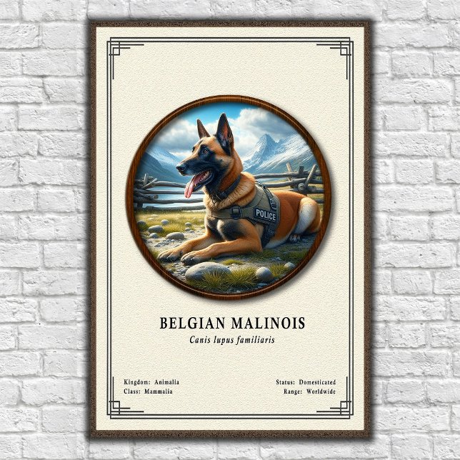 Affiche Série de zoologie du Malinois belge (Créateur téléchargé)