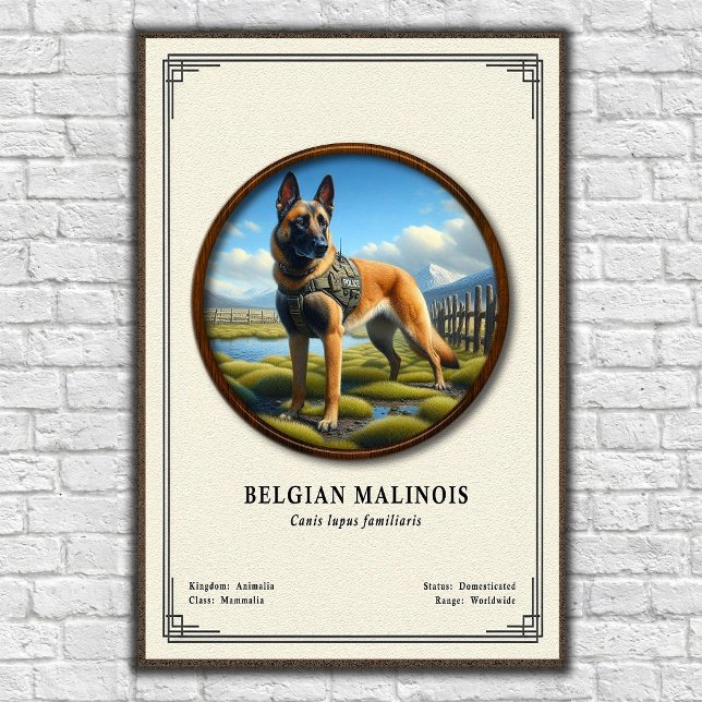 Affiche Série de zoologie du Malinois belge (Créateur téléchargé)