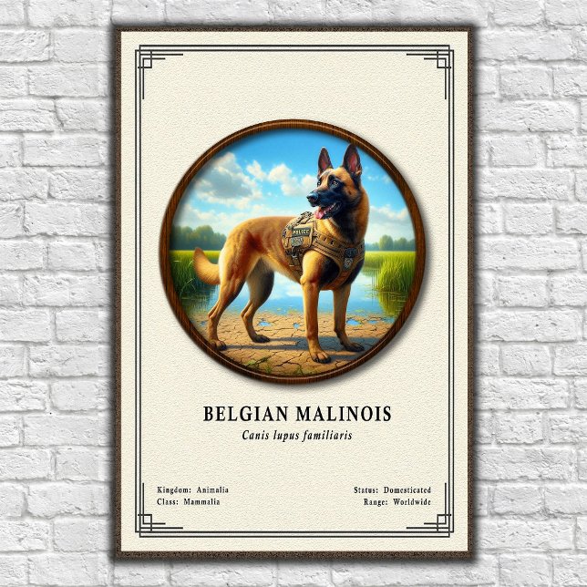 Affiche Série de zoologie du Malinois belge (Créateur téléchargé)