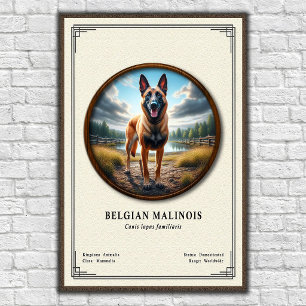 Affiche Série de zoologie du Malinois belge
