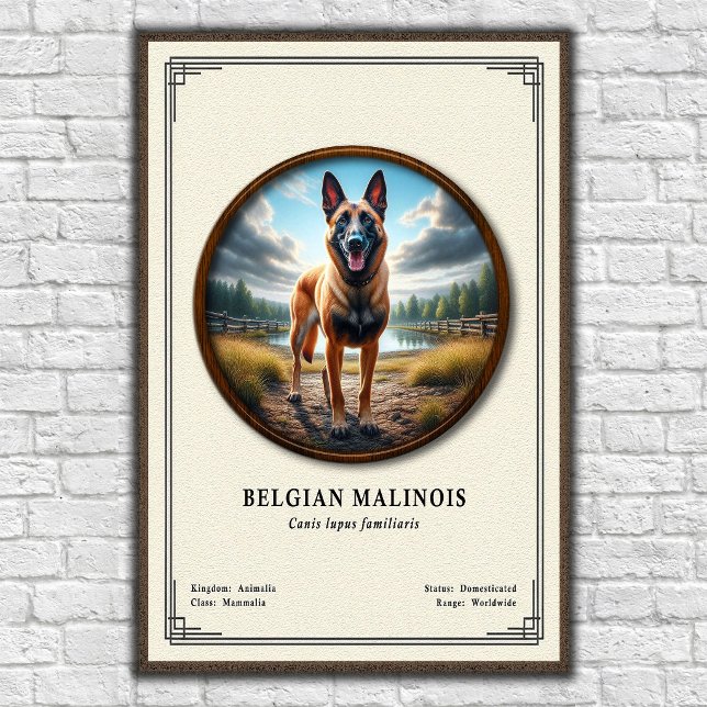 Affiche Série de zoologie du Malinois belge (Créateur téléchargé)