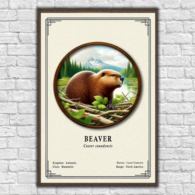 Affiche Série de zoologie sur le castor (Créateur téléchargé)