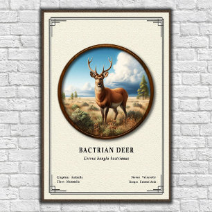Affiche Série de zoologie sur le cerf bactrien