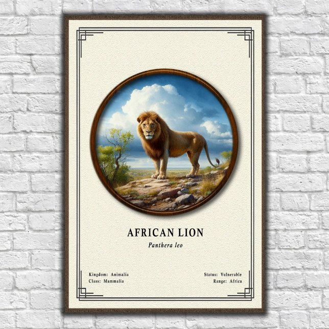 Affiche Série de zoologie sur le lion africain (Créateur téléchargé)