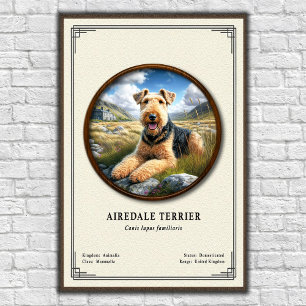 Affiche Série de zoologie sur le Terrier Airedale