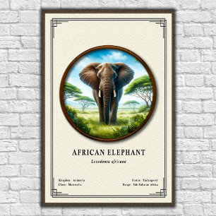 Affiche Série de zoologie sur l'éléphant d'Afrique