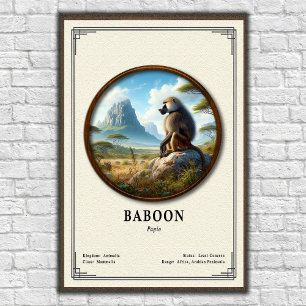Affiche Série de zoologie sur les babouins