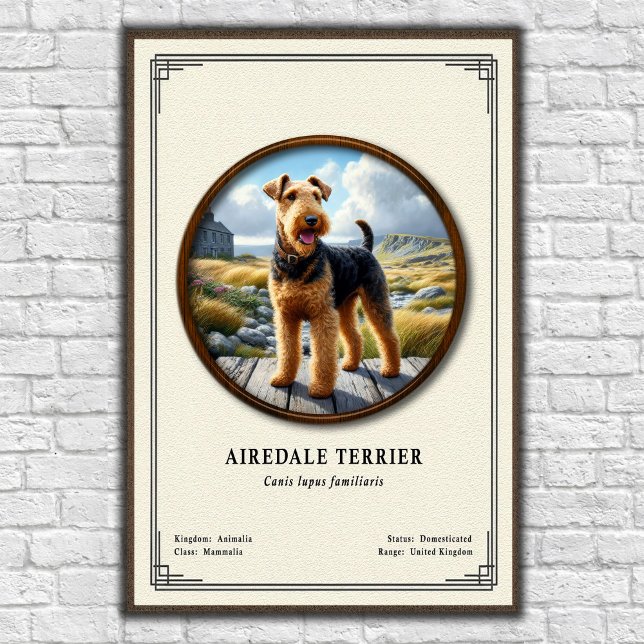 Affiche Série de zoologie Terrier Airedale (Créateur téléchargé)