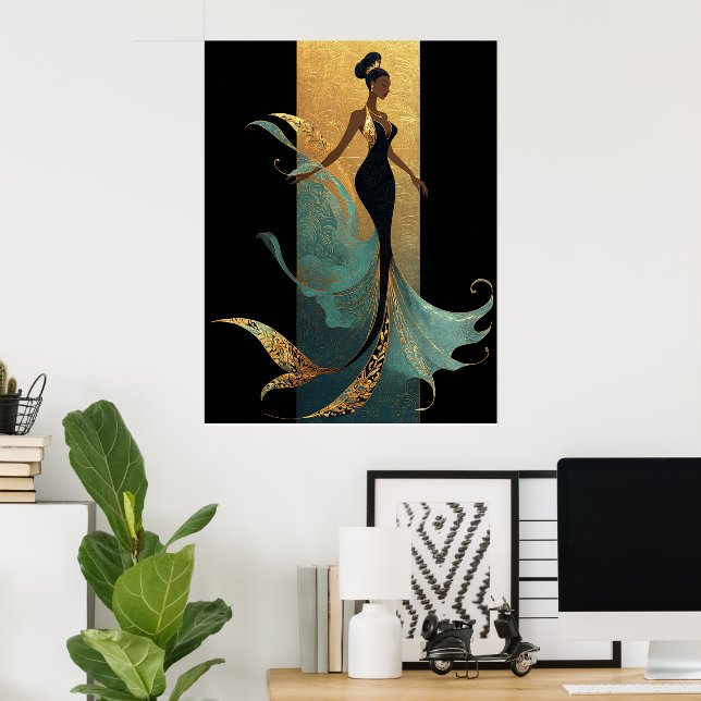 AFFICHE SÉRIE MERMAID NOIR #1  (Bureau à domicile)