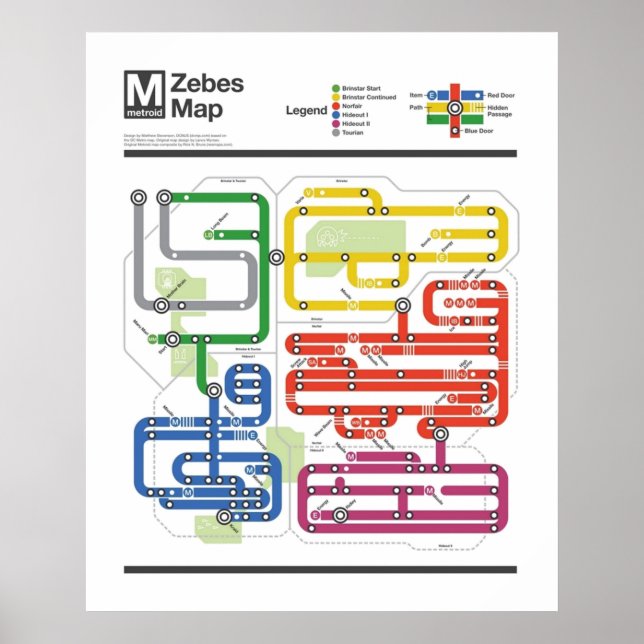 Affiche Série Metroid Metro NES Maps (Devant)