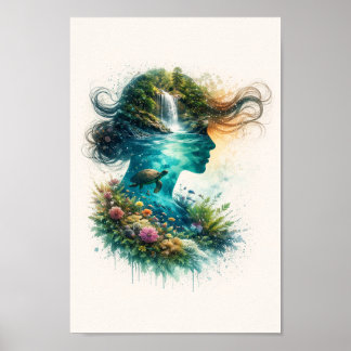 Affiche Série Silhouette de Paysage de Rêve