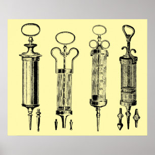 Affiche Seringues médicales vintage 1929