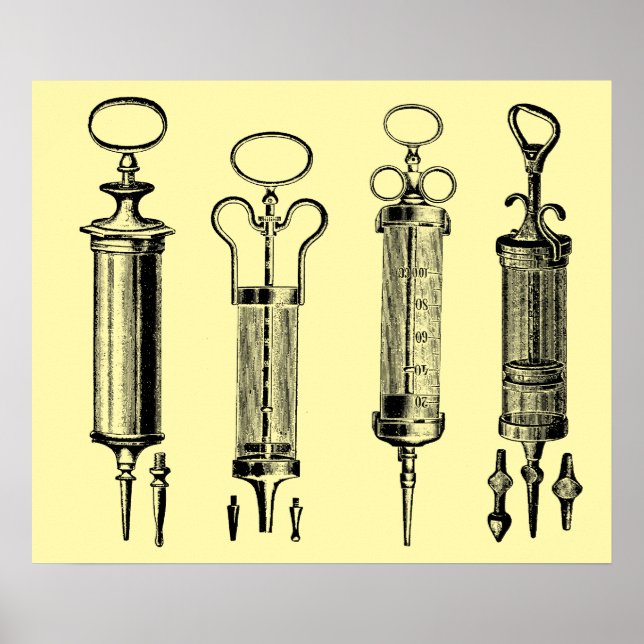 Affiche Seringues médicales vintage 1929 (Devant)