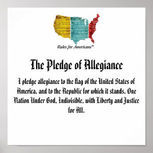 Affiche Serment de fidélité de logo des Etats-Unis
