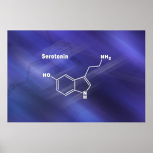 Affiche sérotonine hormones Structural chemical formula